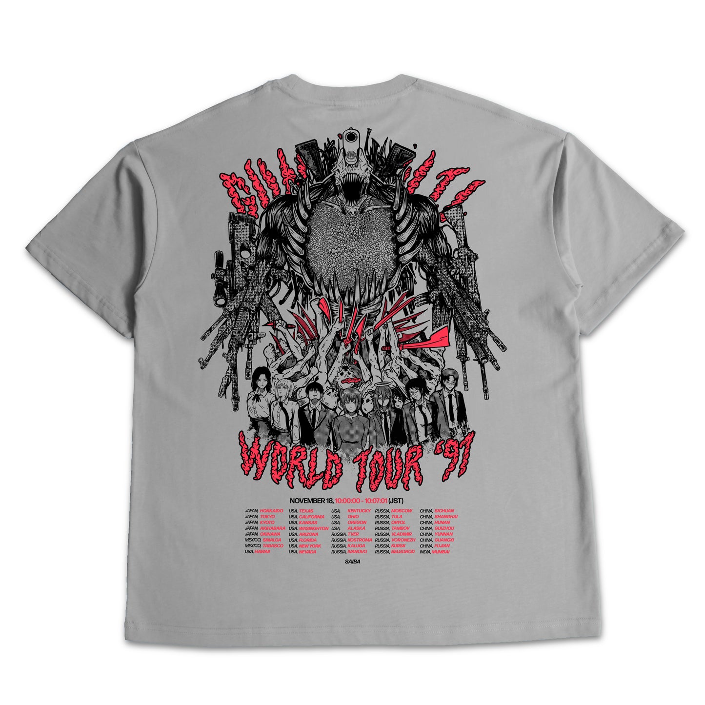 Gun Devil World Tour V2. Oversized T-Shirt
