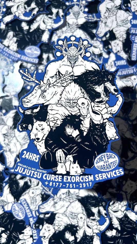 Jujutsu Exorcism Services Large Waterproof Sticker