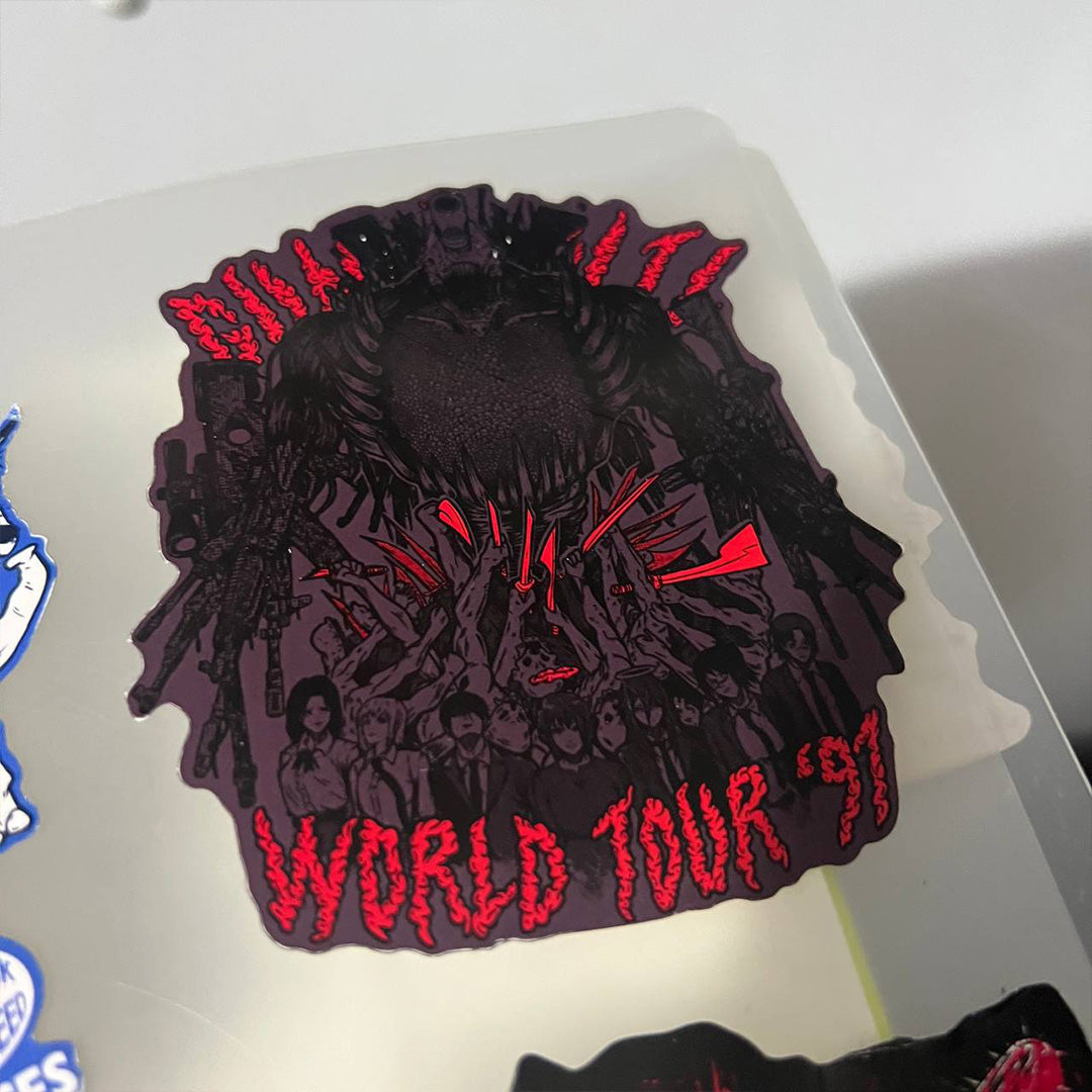 Gun Devil World Tour Large Waterproof Sticker