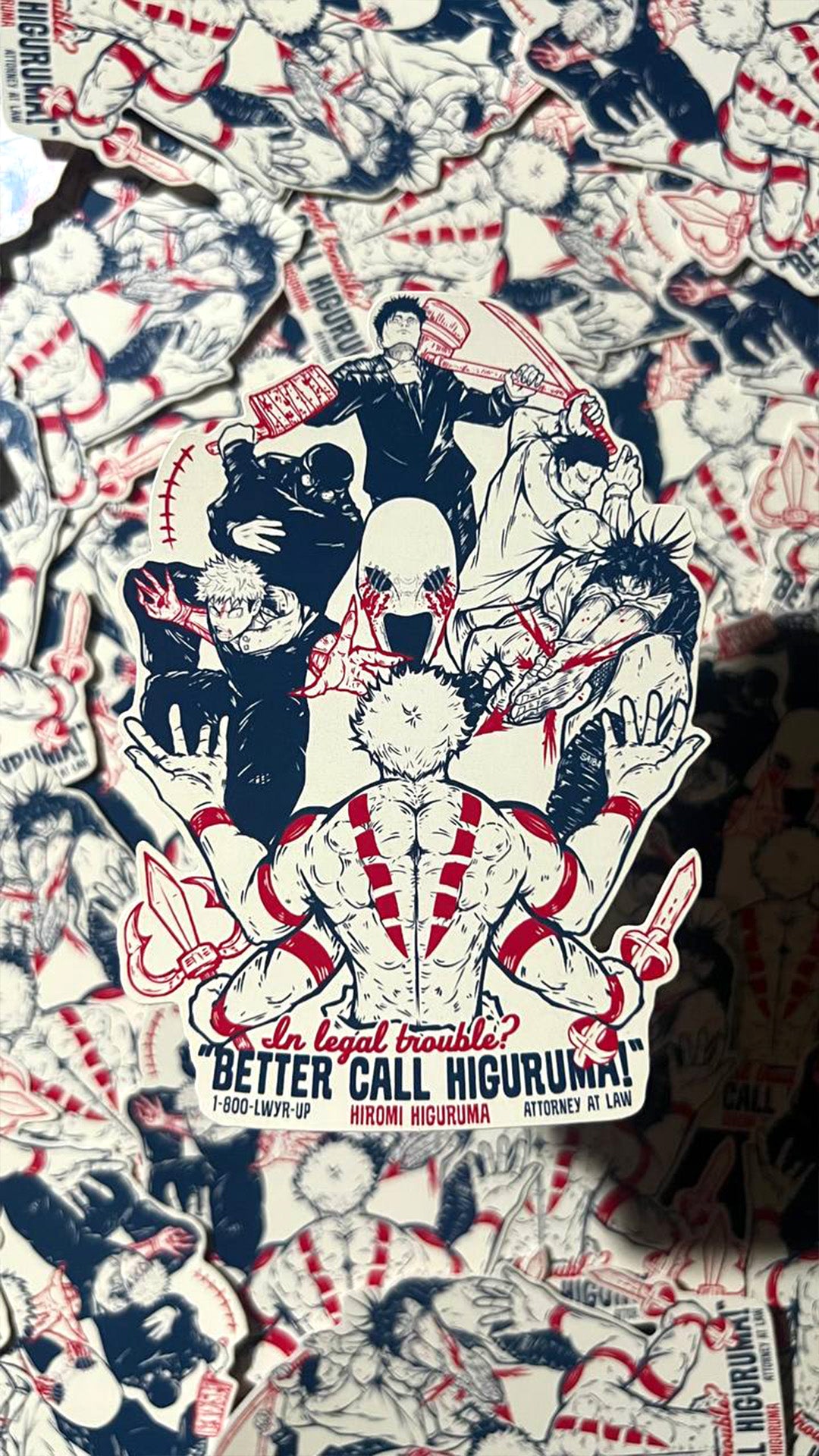 Higuruma Sticker Better Call Higuruma Large Waterproof Sticker – Saiba Supplies