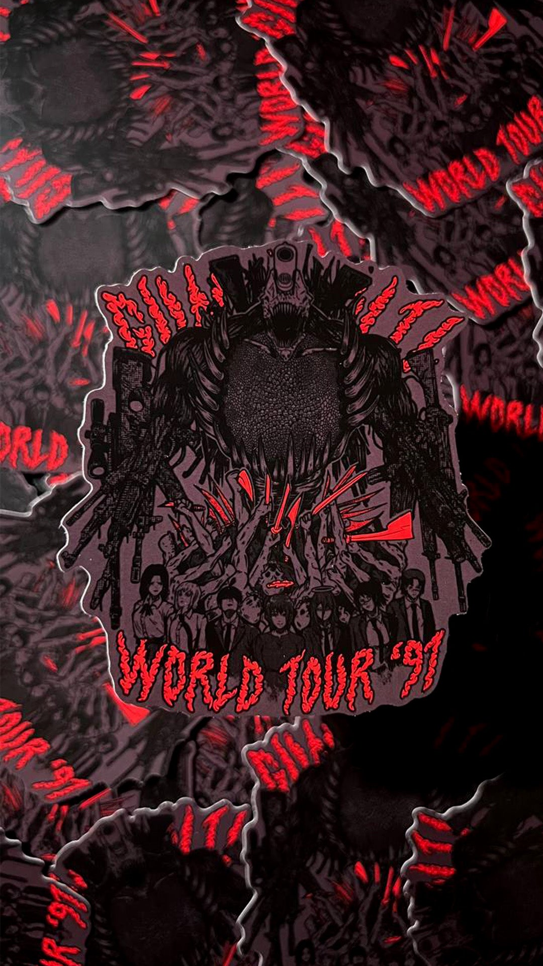 Gun Devil World Tour Large Waterproof Sticker