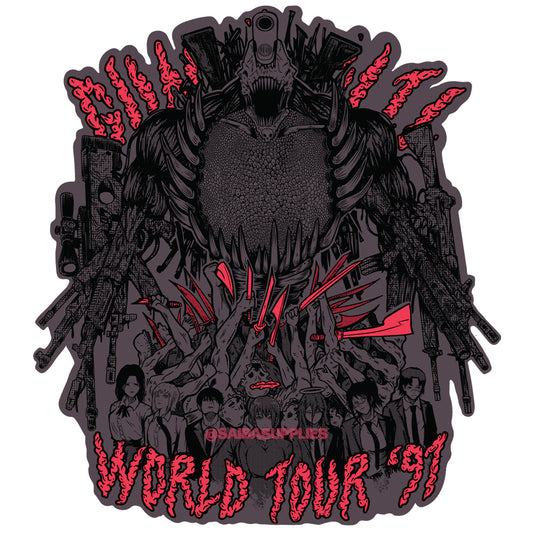 Gun Devil World Tour Large Waterproof Sticker