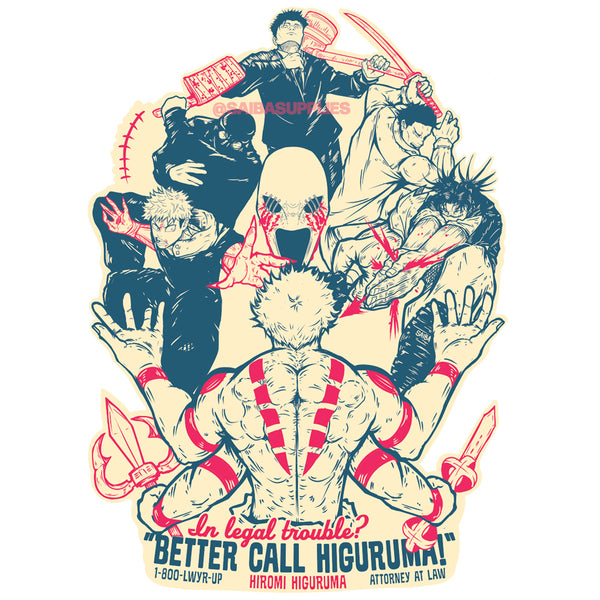 Better Call Higuruma Large Waterproof Sticker – Saiba Supplies