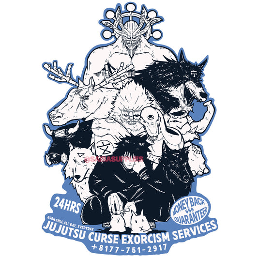 Jujutsu Exorcism Services Large Waterproof Sticker